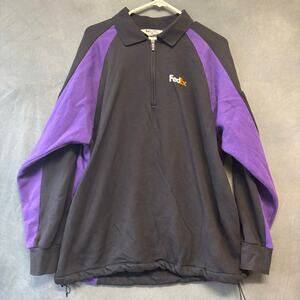 FedEx Stan Herman Colorblock Sweatshirt Black Purple Thick Warm L Comfy